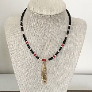 Feather Beaded Necklace